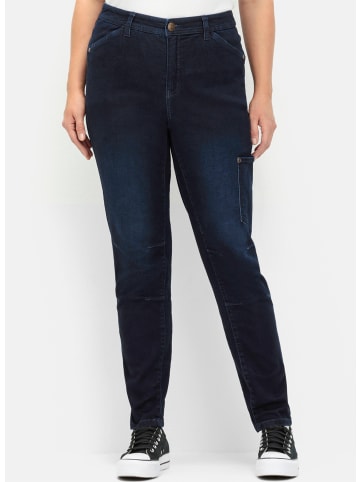 sheego Cargojeans in dark blue denim
