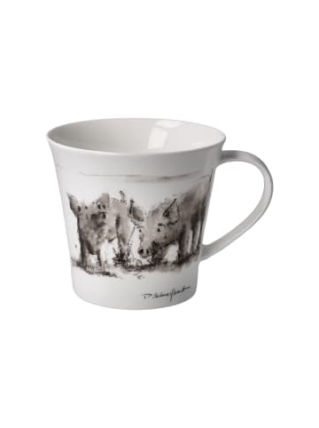 Goebel Coffee-/Tea Mug " Peter Schnellhardt Schwein gehabt! " in scharz weiß