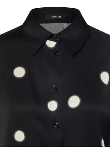 OPUS Bluse Famena dot in schwarz ecru