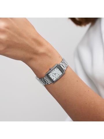 s.Oliver Armbanduhr mit eckigem Gehäuse in silber