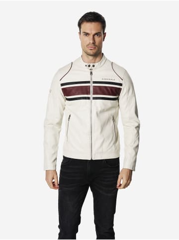 KOROSHI Biker-leder-effektjacke in weiß