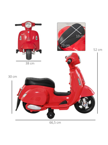 HOMCOM Vespa Elektromotorrad Kinder 1,5-3 Jahre Rot