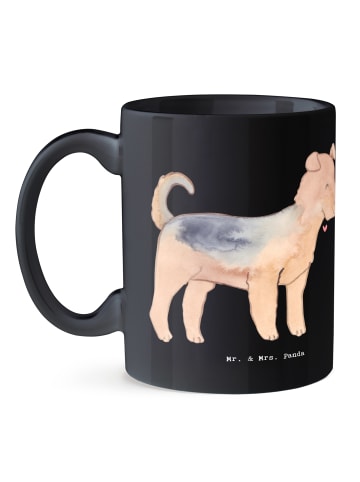 Mr. & Mrs. Panda Trinkbecher Airedale Terrier mit Spruch in Schwarz