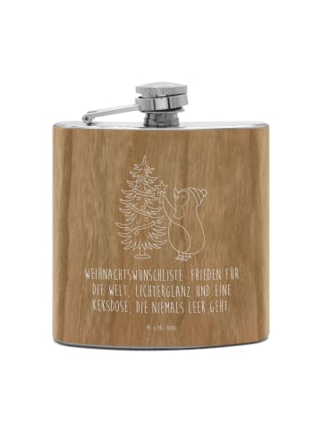 Mr. & Mrs. Panda Flachmann Pinguin Weihnachtsbaum mit Spruch in Braun