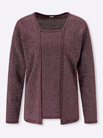Sieh an! 2-in-1-Pullover in burgund-silberfarben