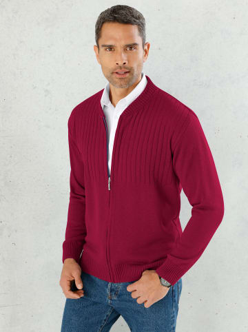 Sieh an! Strickjacke in dunkelrot