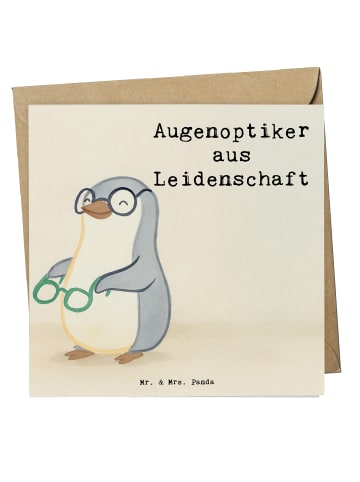 Mr. & Mrs. Panda Grußkarte Augenoptiker Leidenschaft Design mit ... in Weiß