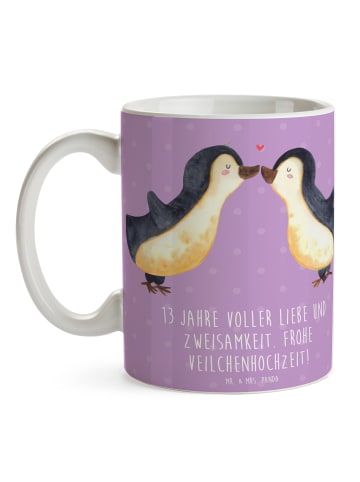 Mr. & Mrs. Panda Pott 13. Hochzeitstag Veilchenhochzeit mit Spruch in Lavendeltraum