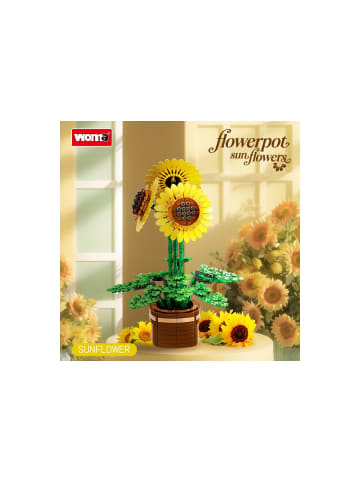 Reobrix WOMA Sonnenblumen Klemmbausteine Dekoset W11350