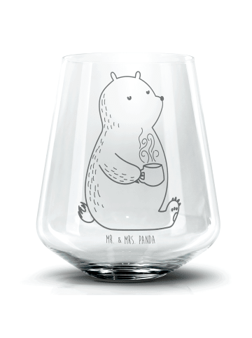 Mr. & Mrs. Panda Tumbler Glas Bär Kaffee ohne Spruch in Transparent