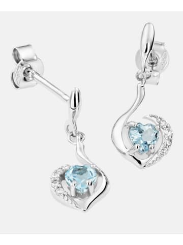 Diamant L'éternel Ohrringe aus 375 Weißgold mit 0.42 Karat Diamant mit Topas