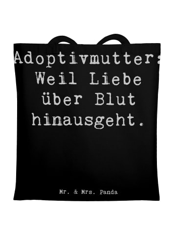 Mr. & Mrs. Panda Tragetasche Adoptivmutter Liebe mit Spruch in Schwarz