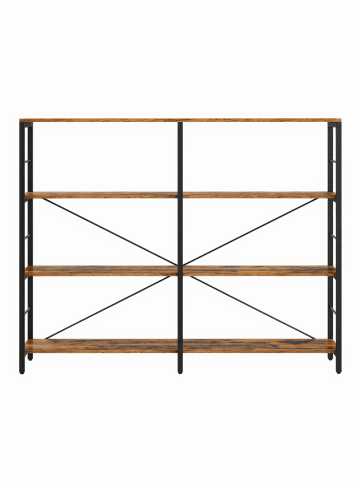 VASAGLE Bücherregal Barnet in Braun-Schwarz - (B)30 x (H)109.4 x (T)120 cm