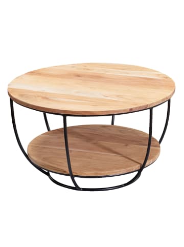 KADIMA DESIGN Couchtisch 60x34,5x60 cm Massivholz / Metall Sofatisch, Design