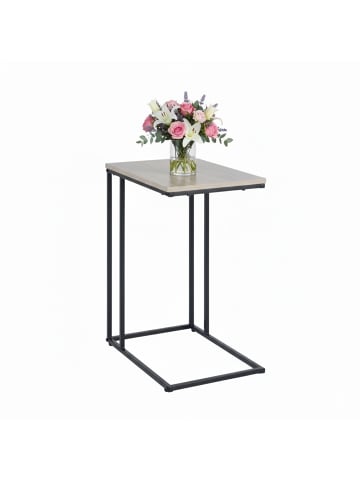 relaxdays Beistelltisch in Schwarz/ Natur - (B)50 x (H)64 x (T)35 cm