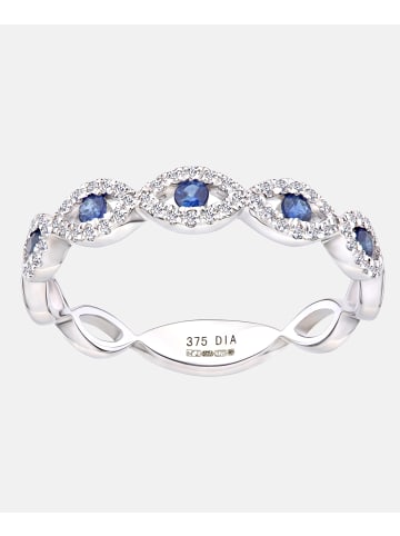 Diamant L'éternel Ring aus 375 Weißgold mit Diamant mit Saphir