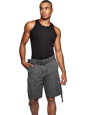 Normani Outdoor Sports Sommer-Shorts „Kalahari“ mit Gürtel „Wadi“ in Anthrazit