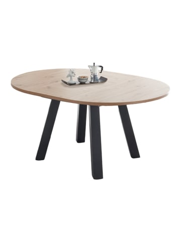 58 aufm Kessel ESSTISCH Rund ausziehbar Edda 2 110 x 110 x 78 Küchentisch Graphit/Asteiche