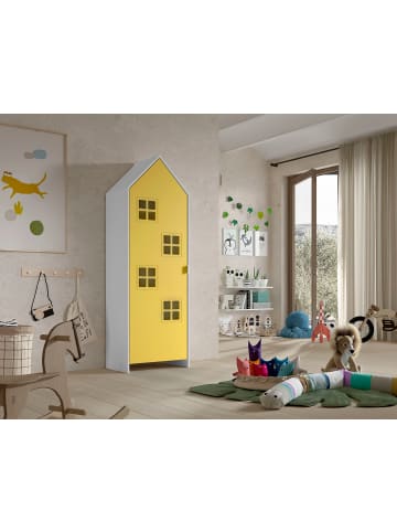 58 aufm Kessel REGALSCHRANK Kania 58x37x171 MDF Weiß/Gelb