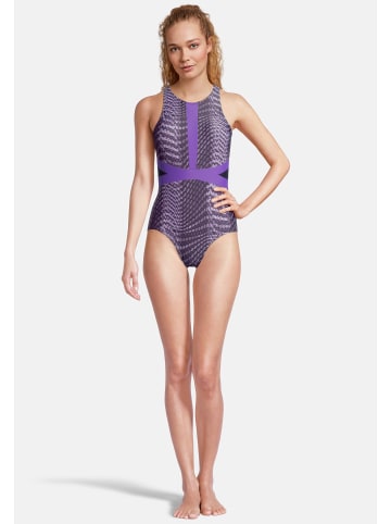 BECO the world of aquasports Badeanzug Hexagon in lila-schwarz