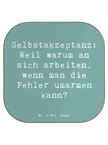 Mr. & Mrs. Panda gläseruntersetzer Spruch Selbstakzeptanz Umarme... in Meeresbrise
