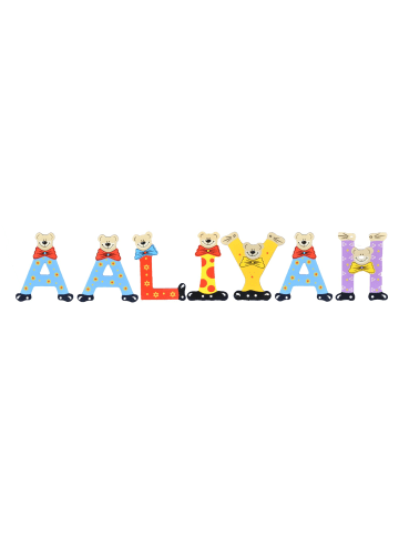 Playshoes Deko-Buchstaben "AALIYAH" in bunt