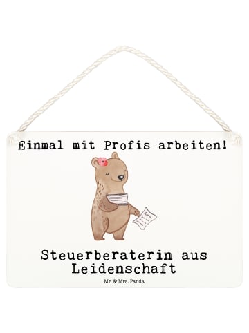 Mr. & Mrs. Panda Schild Steuerberaterin Leidenschaft mit Spruch in Weiß