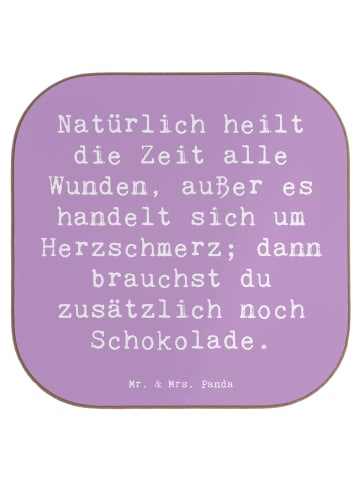 Mr. & Mrs. Panda Tassenuntersetzer Spruch Herzschmerz Schokolade... in Lavendeltraum