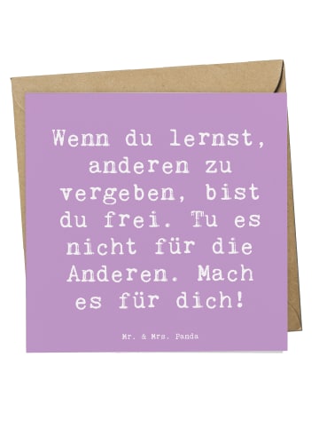 Mr. & Mrs. Panda Klappkarte Spruch Vergebung Freiheit mit Spruch in Lavendeltraum