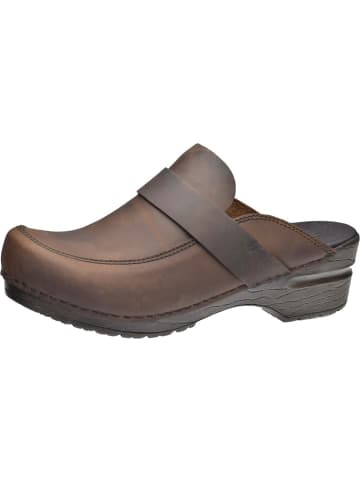 Sanita Comfortwear Clog "Original-Knaus Open" in Braun