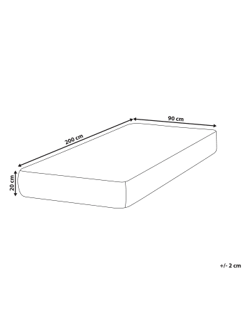 Beliani Matratze FLEX 7 PLUS in Weiß/Grau - (W) 90 x (H) 20 x (L) 200 cm H3/4 Fest