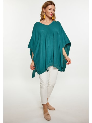 VIRITA Women Poncho in Flaschengrün