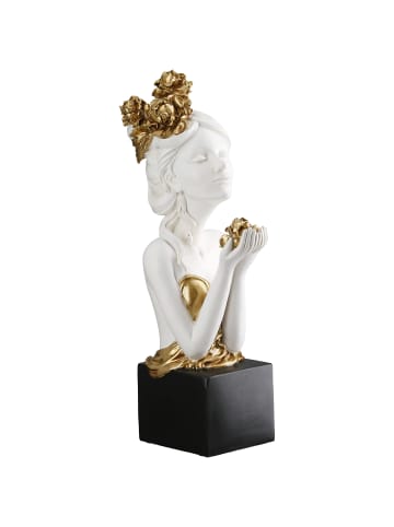 GILDE Skulptur Rosenliebe weiß - (H) 42 cm