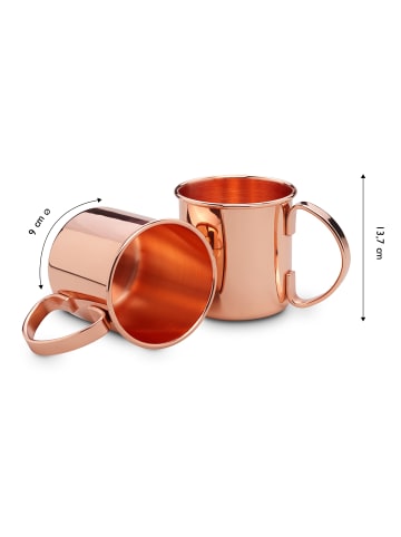 Echtwerk 2 er-Set Moscow Mule Kupferbecher 500 ml in Kupfer