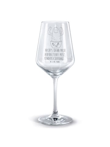 Mr. & Mrs. Panda Weinkelch Kaktus Happy mit Spruch in Transparent