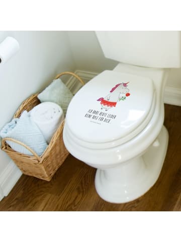 Mr. & Mrs. Panda Motiv WC Sitz Einhorn Dame mit Spruch in Weiß