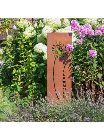 UNUS Gartenschild Rost Pusteblume in Braun