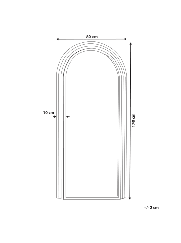 Beliani Wandspiegel DIJON in Weiß - (W) 80 x (H) 170 x (L) 3 cm