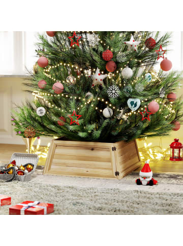 HOMCOM Weihnachtsbaumkragen-65L x 65B x 27H cm-Naturholz