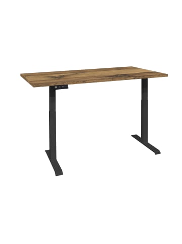 58 aufm Kessel SCHREIBTISCH höhenverstellbar elektrisch Editha 140x90 schwarz/plankeneiche