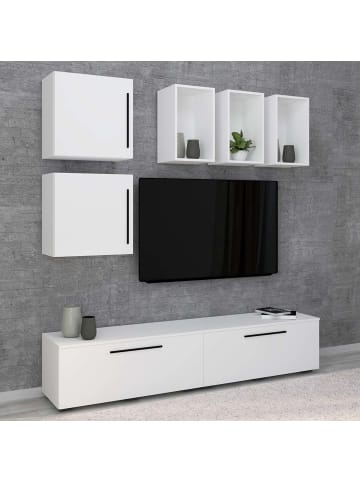 ebuy24 TV Tisch ArilaL 5 Weiß 190 x 40 cm