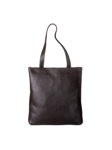 DuDu Schultertasche Leder 39 cm in dunkelbraun