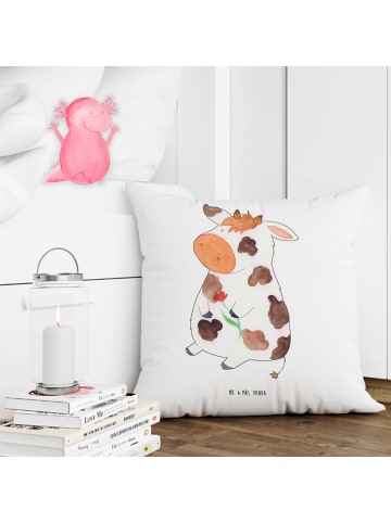 Mr. & Mrs. Panda Kuschel Kissen Kuh ohne Spruch in Weiß