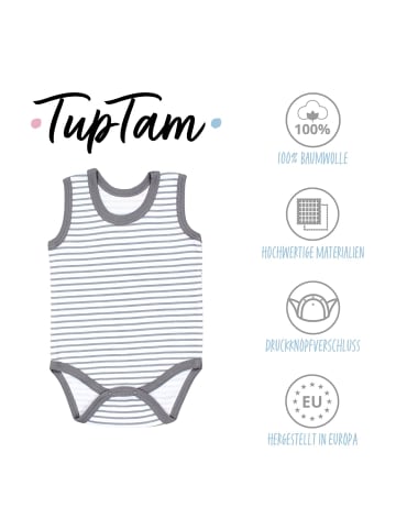 TupTam Baby Jungen Achselbody 5er Pack in blau/grau