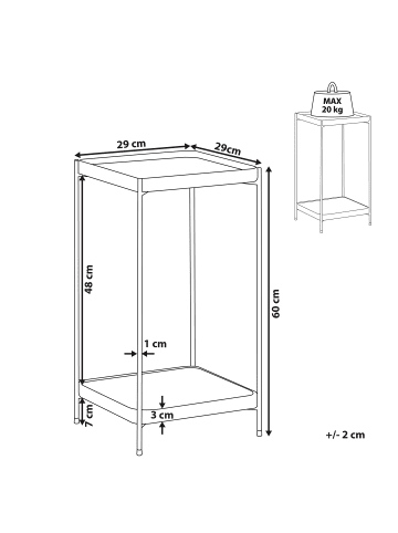 Beliani Beistelltisch ALSEA in Gold - (W) 29 x (H) 60 x (L) 29 cm