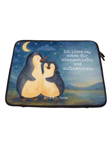 Mr. & Mrs. Panda Laptop Tasche Pinguine Einschlafen Design mit S... in Weiß