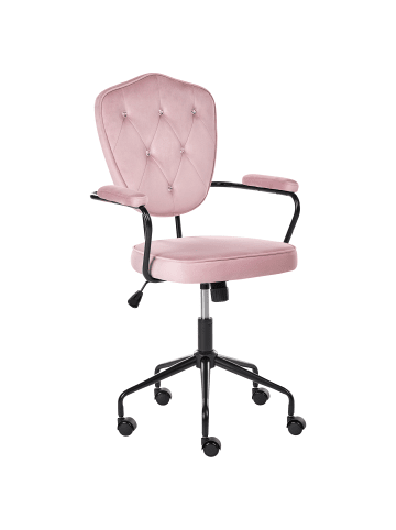 Bürostuhl VELISSE in Rosa/Schwarz - (W) 64 x (H) 98 x (L) 55 cm