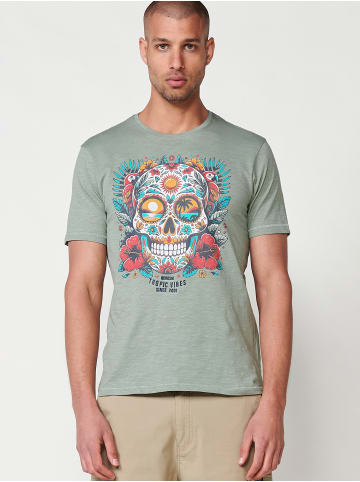 KOROSHI Kurzarm-t-shirt. in khaki