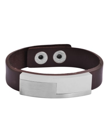 Adeliás Unisex Armband aus Leder 23 cm in braun