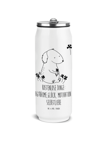Mr. & Mrs. Panda sport trinkflasche Hund Kleeblatt mit Spruch in Weiß